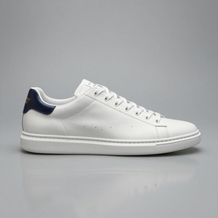 AI-generated product photo of a white leather sneaker, take 3